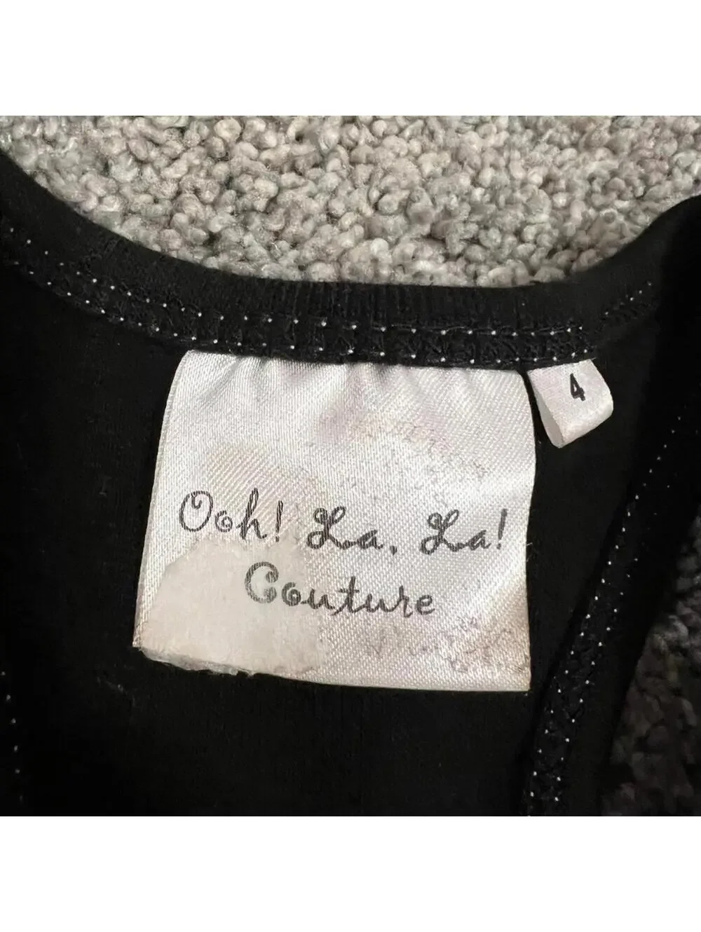 Ohh! La, La! Couture Toddler Girls Black Sequins Tulle Dress size 4